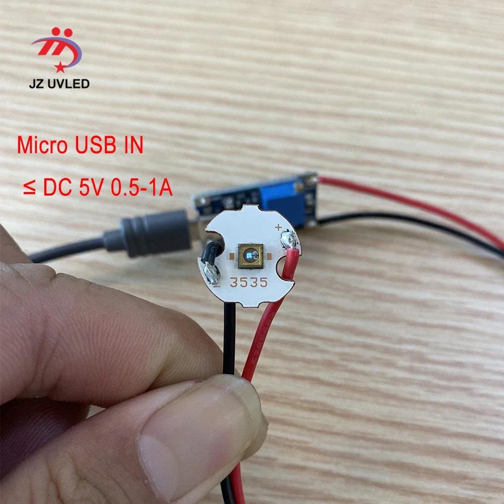 UV ҵ  UVC LED  , SMD 3838 Ĩ LED  ̿÷ ڿܼ , 5V USB, 275nm, 265nm, 285nm, 5 
